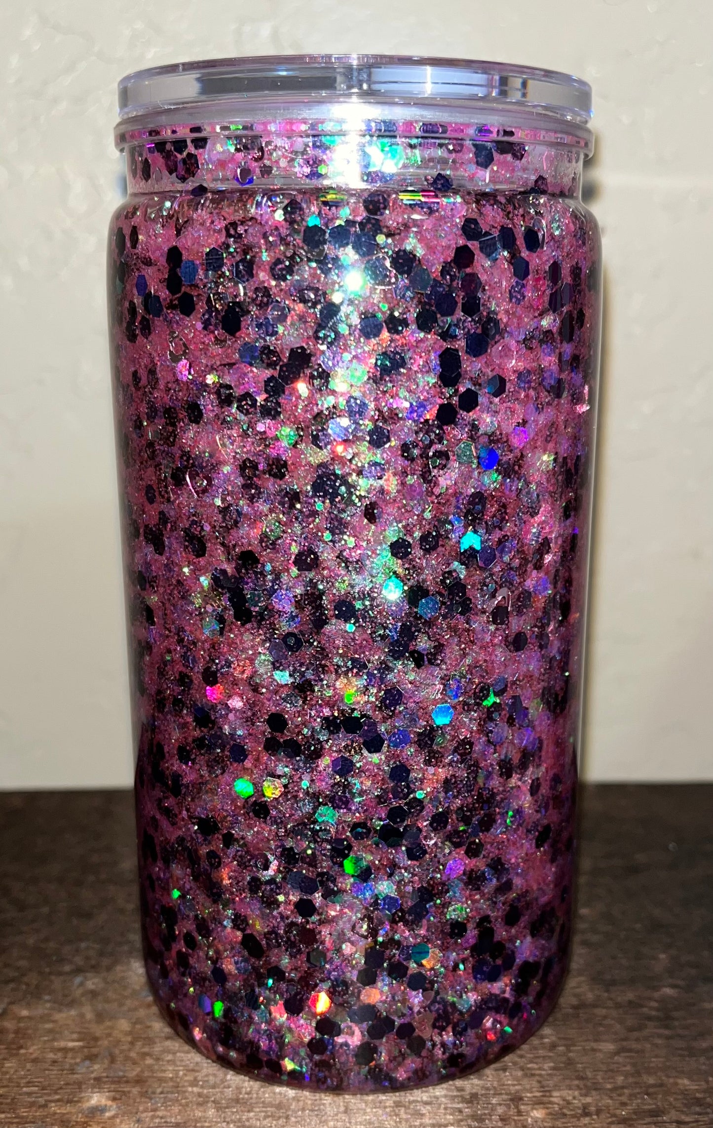 Black and Pink Glitter w/pink glitter hearts