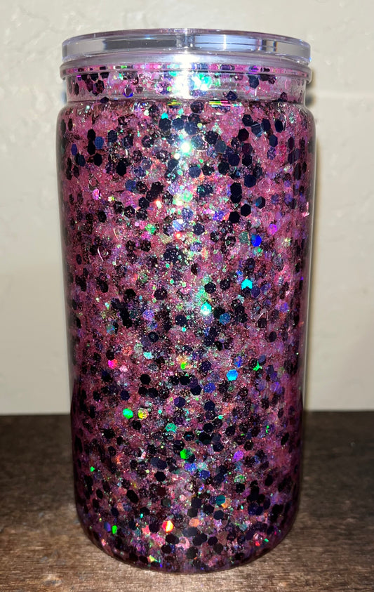 Black and Pink Glitter w/pink glitter hearts